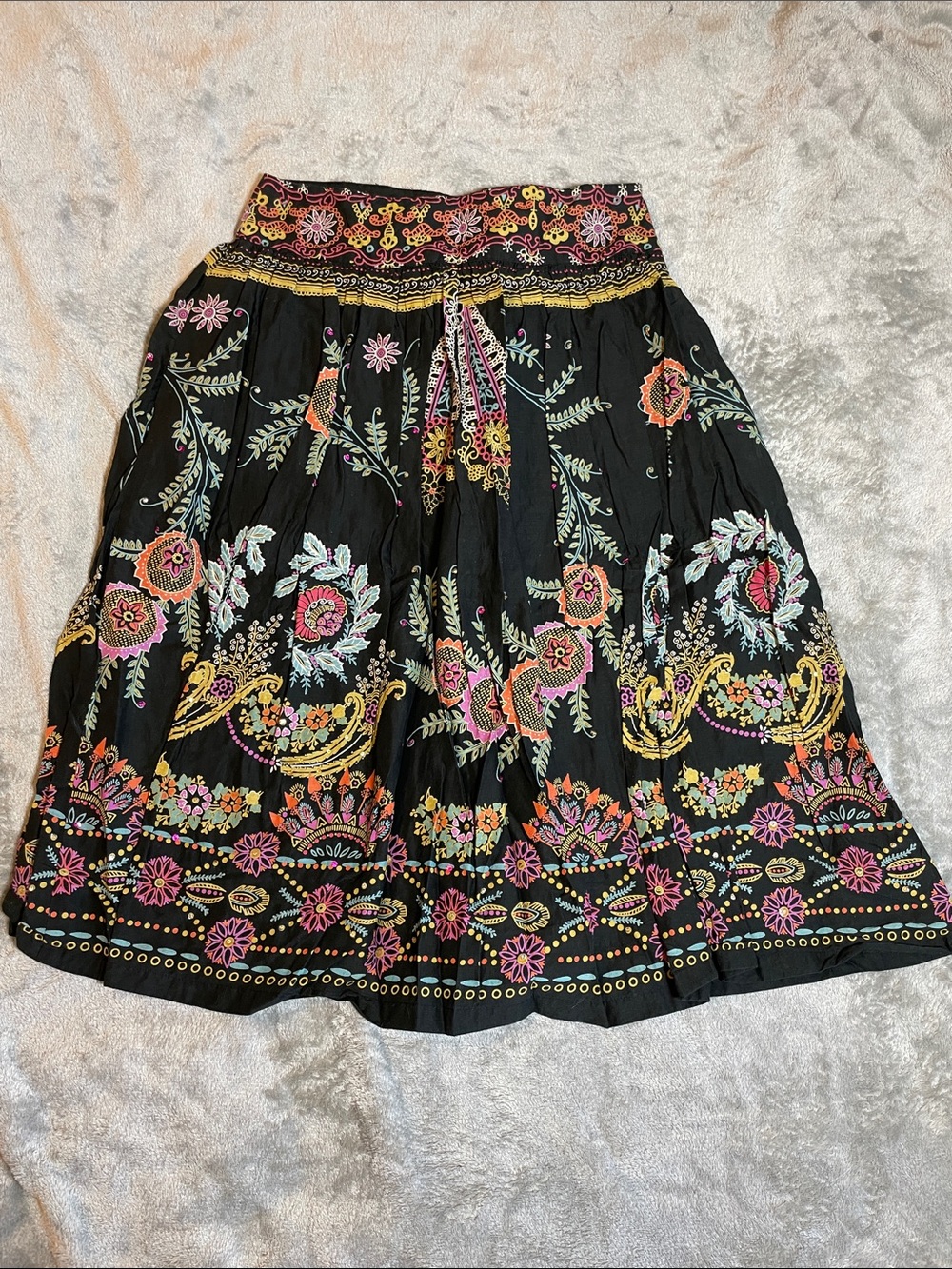 Good Clothes Floral Boho Midi Skirt